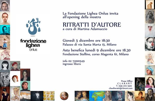 “Ritratti d’autore” mostra e asta benefica a favore Fondazione Lighea