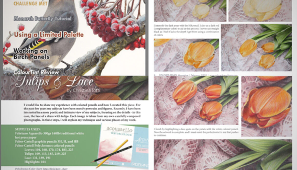 Article Lace&Tulips in Colored Pencil Magazine