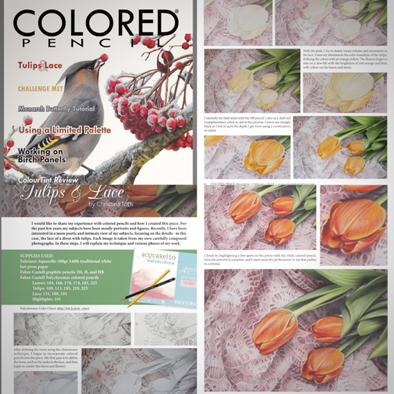 Article Lace&Tulips in Colored Pencil Magazine