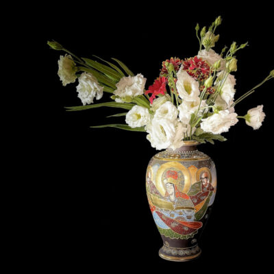 fiori misti con vaso cinese #2 25x30